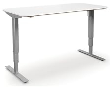 kaiserkraft | Schreibtisch Atlanta Trend | elektrisch höhenverstellbar | gerade | abgerundete Ecken | BxT 140x80 cm | weiß/Silber