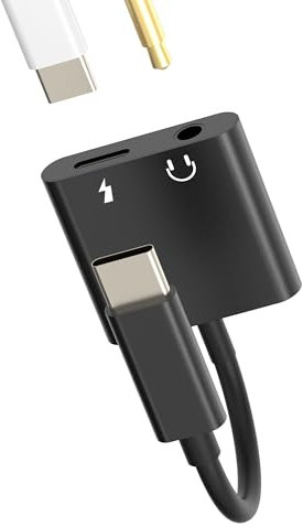 Adaptador USB C a Jack 3.5 mm Accesorios Auriculares Cargador 2en1 DAC Tipo C Audio Cable Para Apple iPhone15 Pro Max Plus Para iPad Mini6 Compatible con Samsung Coche Auxiliar Cascos Microfono Dongle