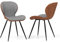 COSTWAY Juego de 2 Sillas de Comedor, Sillas de Cocina con Respaldo Curvo, Asiento en Forma de U y Patas de Metal, Sillas de Salón Moderna Tapizada sin Brazos, Capacidad de 150 Kg