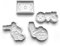 Cookie Cutters Set 4 PCS Football Soccer Sport Cookie Stamp Cookie Cutter Mould Dough Fondant for Kid DIY Cookie Making