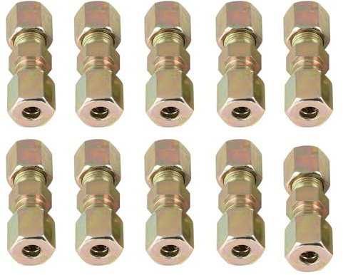 GEARMONSTER 10x Bremsleitungsverbinder 4,75mm Kupfer Stahl Bremsleitung | Bremsleitung Verbinder, ohne Bördeln, Reparatur, Kupfer Stahl Leitung, KFZ, Motorrad, Werkstatt, schnelle Montage