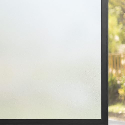 Milchglasfolie Selbstklebend Fenster 120 x 150 cm Anti-Uv Sonnenschutzfolie Fenster Milchglasfolie Statisch Haftend, Kein Kleber, Blickdicht, Wiederverwendbar, für Zuhause Büro, Rein matt