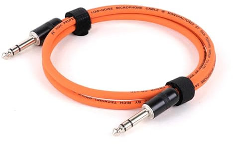 TSTS Cavo Strumento per Chitarra Cavo Per Strumenti Dritto Da 1/4 Di Pollice Cavo Stereo Professionale Colorato Per Chitarra Basso Amplificatore Tastiera(Orange,15m)