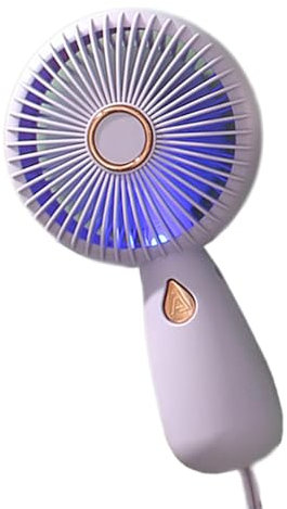 Ventilador de mano pequeño, ventilador de mano recargable, ventilador portátil con luz colorida, ventilador de mano pequeño, ventilador personal recargable por USB para exteriores e interiores