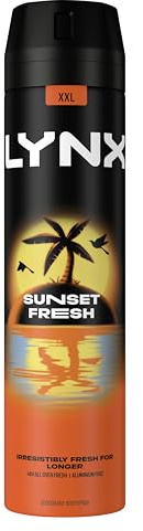 Lynx Sunset Fresh XXL Aerosol Body Spray Men's Deodorant Spray with a mango & mandarin scent for long-lasting fragrance + 48-hour all-over freshness 250 ml