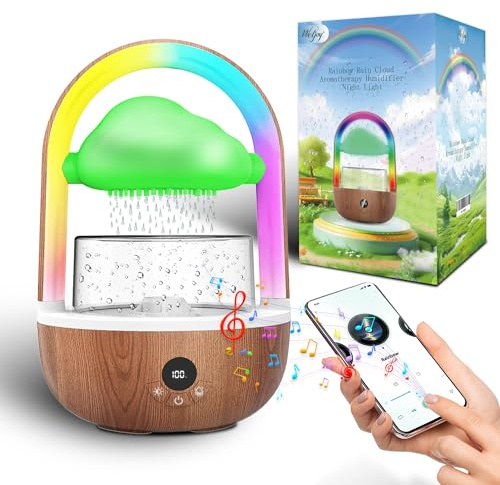 Regenwolken Luftbefeuchter Mit Regenbogenlicht, Weljoy Luftbefeuchter Schlafzimmer Mit Exklusive APP, Luftbefeuchter Kinderzimmer Mit 7 Farben LED-Lichtern
