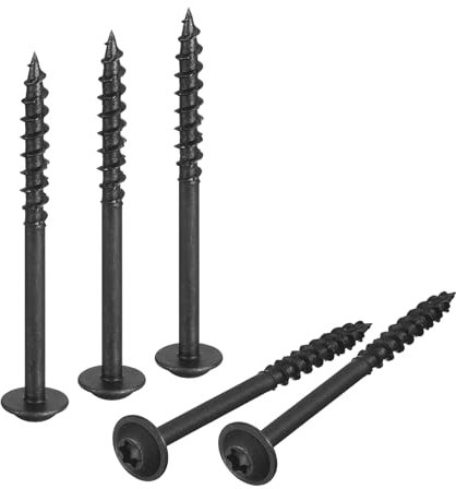 QUARKZMAN #10 x 3 Vis à Rondelle Ronde - 100pcs - Tête Torx/Étoile pour Construction, Armoires et Meubles, Noir