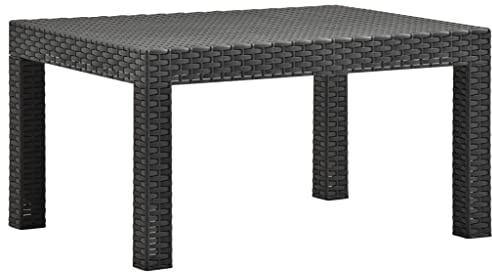 JHQHSM Gartentisch, Gartenmöbel Campingtisch Terassentisch Outdoor Tisch Outdoor Esstisch Geeignet für Park Garten Balkon Terrasse Anthrazit 58x58x41 cm PP Rattan