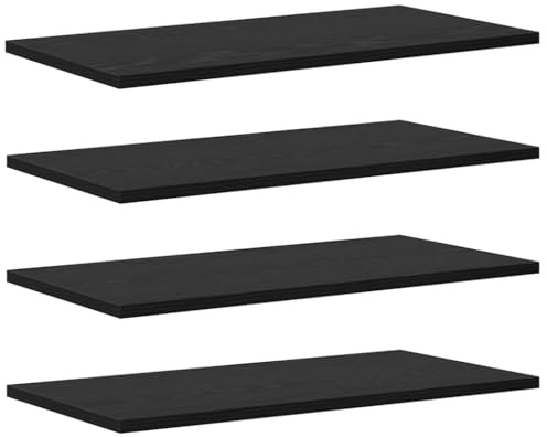 vidaXL Bookshelf Board 3-Tier 4 pcs 60 x 30 x 1.5 cm Engineered Wood | Loads of space for all your stuff, Sleek style fits in with any decor, Creates a cool floating effect