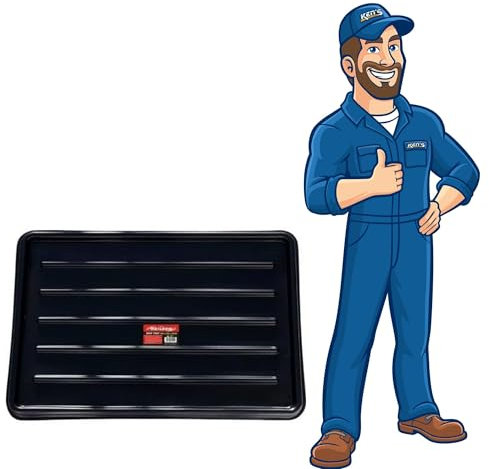 Multipurpose Low Profile Oil Drip Tray Pan – Heavy Duty Fuel Spill Containment Catch Basin for Garage, Automotive & Industrial Use