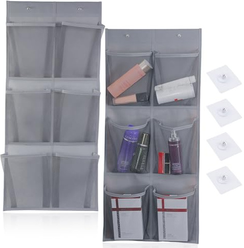 CZMTBO 2 Stück Türorganizer, Schuhregal über der Tür Hängend Schuhaufbewahrung mit Haken Aufhängen Organizer für Schuhe Hängend Schuhorganizer mit 6 Große Masche Taschen für Wohnmobil