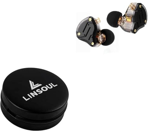 Linsoul KZ ZS10 Pro, 4BA+1DD 5 Driver in Ear Monitor, HiFi Wired Earbuds, Gaming Earbuds (Without Mic, Dark Black) Mini Portable Aluminum Housing Storage Earphone Case