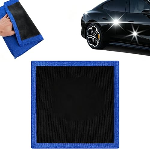 HX-pyahgtv Autopflege Clay Tuch 30x30cm, Wiederverwendbares Mikrofaser-Reinigungstuch, Ideal zur Flugrostentfernung, Lackreinigung und Insektenentfernung für Autodetailing