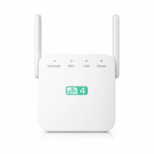 WiFi Extender Booster 300Mbps, Wireless Internet Booster, WiFi Signal Amplifier with Ethernet Port, Quick Setup Range Extender 300M Network Repeater, Universal Router Compatibility for Home Office
