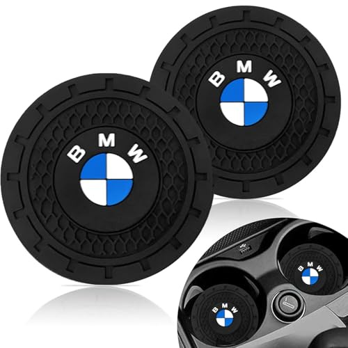 Car Cup Holder Coasters Compatible with BMW Series Interior Accessories,Recessed Silicone Anti Slip Cup Holder Coaster Interior Accessories 2.75in 2Pack(Black)