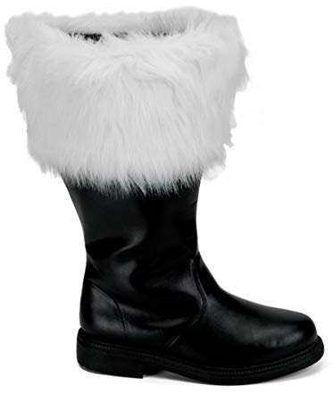 Funtasma Men's Santa Combat Boot,Black/What Faux Fur,X-Large/14 M US