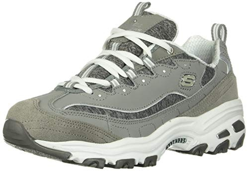 Skechers Women's D'lites biggest Fan Sneaker, Grey White, 7.5 UK