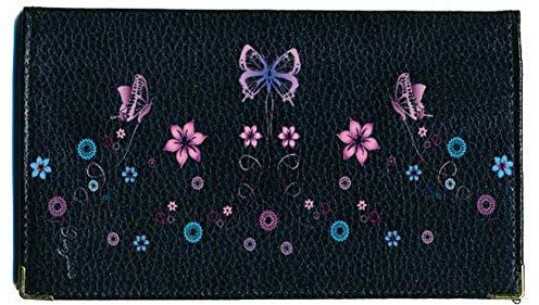 Syl'la Papillon Porte Chequier en Cuir pour Femme Noir