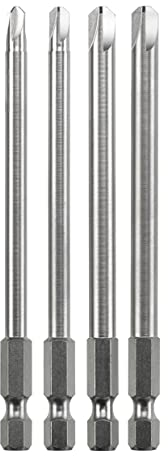 kwb 129840 Set di bit di torsione - 4 pezzi 4, 6, 8, 10, ciascuno 100 mm, extra lungo 1/4 di pollice secondo ISO 1173 E 6.3