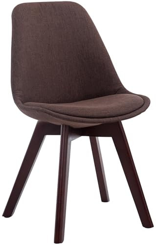 CLP Esszimmerstuhl Borneo mit Stoffbezug I Polsterstuhl, Farbe:braun, Gestell Farbe:walnuss
