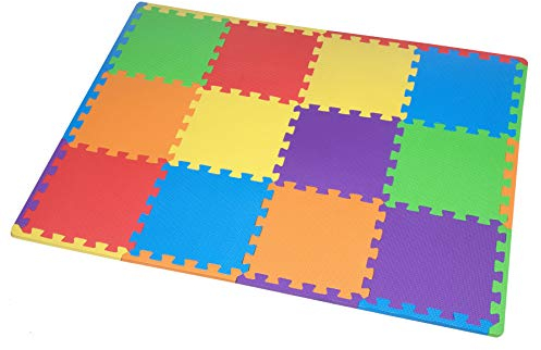 12 St. Puzzlematte Baby, Spielmatte Puzzle, Schaumstoffmatte schadstofffrei für Baby Puzzleteppich Steckmatte Spielteppich Krabbelmatte Turnmatte