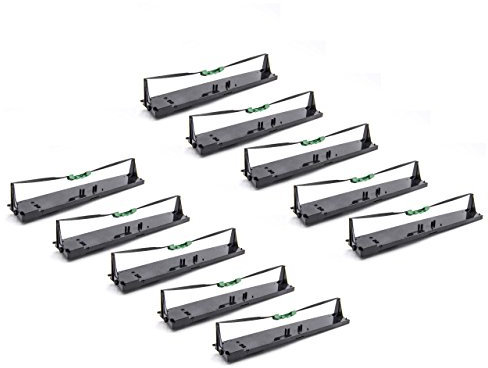 vhbw 10x Farbband Schriftband kompatibel mit Dascom T 5040, T 5040 MSH-H, T 5000 Series Nadeldrucker, Bondrucker - Schwarz