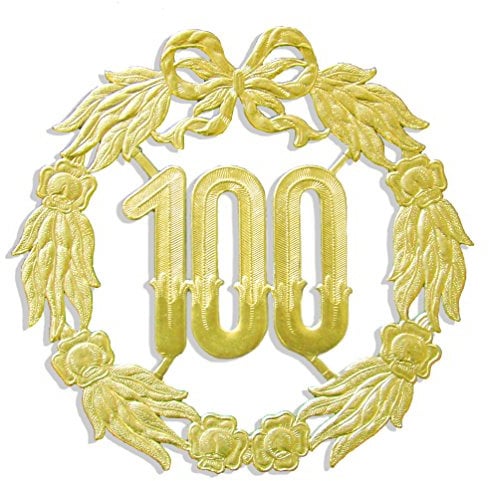 Kunze A013070001 Jubiläumszahl 100, Ø 27 cm, Gold