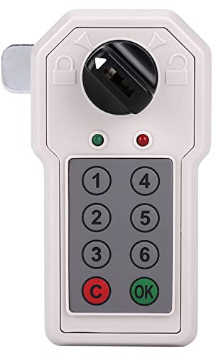 Serratura a combinazione, Ferramenta e serrature per porte Chiavistello senza scatto codice 6 cifre Comoda serratura di sicurezza password Cam cabinet (con una chiave, spedita batteria)