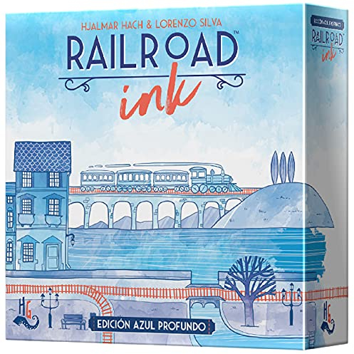 Asmodee Railroad Ink: Edition tiefblau - Spanisch Farbe (HGRRI01ES