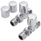 Milano 15mm Chrome Straight Heated Towel Rail Radiator Valves