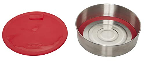 Instant Pot 5252078 Offizielle runde Koch-/Backform mit Silikondeckel, 17,8 cm, Rot