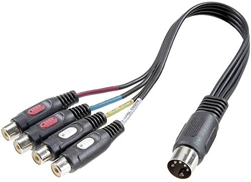 SPEAKA PROFESSIONAL SP-7870300 Cinch-RCA/Connexion DIN Audio Adaptateur Y [1x diode mâle 5 pôles (DIN) - 4X Cinch-RCA