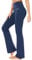 baleaf Yogahose Damen High Waist Schlaghose Bauchkontrolle Freizeithose Baumwolle Sporthose lang Yoga Pants mit Taschen Regulär/Groß Navy XS