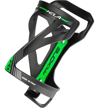 P4B | Flaschenhalter für Ihr Fahrrad in Black/Green Fluo (matt) KELA | Flaschenhalter Fahrrad grün | 3 Verschiedene Wege um die Flasche einzufügen | Sehr Robustes Material | Mit Befestigungsschrauben