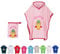 Stickling Set Kinder Badetuch Poncho und Waschhandschuh Waschlappen Bestickt | personalisiert mit Namen | Baby Kapuze Bademantel | Robe | Baumwolle (rosa Eule L)