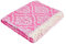 Carenesse Jacquard Tagesdecke Single Size Barock 150 x 200 cm pink I Edle & zarte Wendedecke aus 100% Baumwolle mit hochwertiger Webung I Überwurf für Bett & Sofa I Wohndecke dünn & leicht