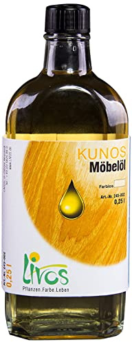 KUNOS Möbelöl Nr.245 0,25l | Seidenglänzend, Cobaltfrei, Ohne ätherische Öle, Für Allergiker geeignet, Wasserbeständig