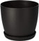 Flower Pots 6 Colours 8 sizes Matt Plastic Plant Pots Planter + Saucer Tray Deco (Black Graphite Matt, 12 cm)