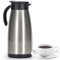Olerd Isolierkanne 1,5 L, Edelstahl Thermoskanne, doppelwandige Vakuum Kaffeekanne Teekanne, Thermoskanne für Kaffee, Tee, Wasser, Getränk(Silber)