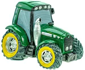 wunderschöne,große Spardose,Spardose,Sparschwein Traktor mit Pfropfen in grün