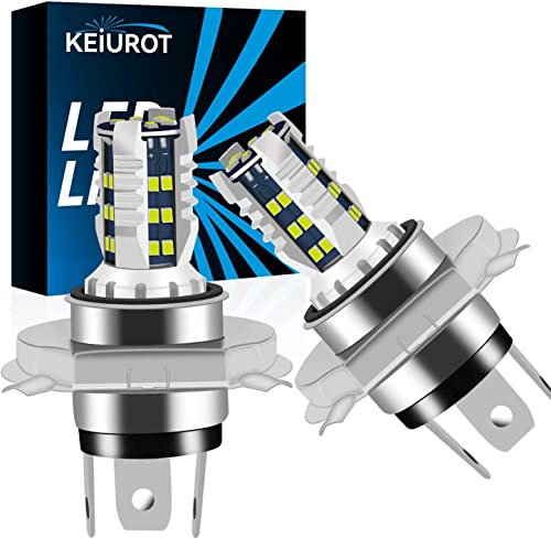 Keiurot Ampoule H4 LED Phare Moto HS1 HB2 9003 LED Phare Ampoule Pour Moto Phares Haut et Bas Hi/Lo Faisceau 30SMD 2016 LED Puces Blanc, Lot de 2