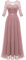 Berylove Cocktail Kleider für Damen Kleid Festlich Damen Kleid Langarm Kleid Damen Elegant für Hochzeit BLP7049 Blush L
