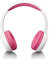 Lenco HP-010 Kopfhörer für Kinder - Lautstärkebegrenzung auf Begrenzung auf 85dB - weiche Ohrteile - 120cm Kabel - mit Aufklebern - weiß/pink