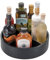 InterDesign The Home Edit, 30,5cm Lazy Susan Drehteller mit herausnehmbarer Trennwand, Schwarzes Paulownia Holz