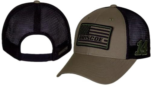 Checkered Flag Sports 2023 Chase Briscoe Flag Hat - NASCAR Adjustable Automotive Racing Mesh Baseball Cap Green, Grün