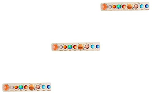 ibasenice 3sets Hanging Solar System Toys Interactive Matching Puzzle Wooden Planets Toys for Boys and Girls Preschool Cognition Game
