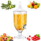 Mumufy Distributeur de boissons froides glacées de 4 litres en verre avec support et robinet anti-fuite, serveur à large ouverture, pichet en cristal pour thé, mariage, bar liquide