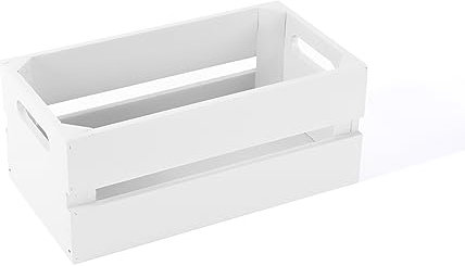 Superb Wooden Apple Crate Retail Display Shelf Box Storage Gift Hamper (White, Small)