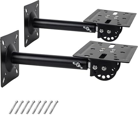 Nbguigdstr Heavy Duty Speaker Mounts Support up to 80lb | Speaker Wall, Ceiling, or Shelf Mount | Speaker Wall Mount Brackets Holders and Stand Mount | Adjustable Swivel & Tilt (2 Packs,Black)