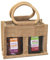 Hampabox NATURAL 2 JAR JUTE BAG with HANDLES - Hessian Gift Bag for Jams, Chutneys, Pickles & Preserves